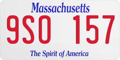 MA license plate 9SO157