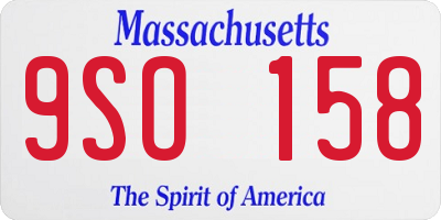 MA license plate 9SO158