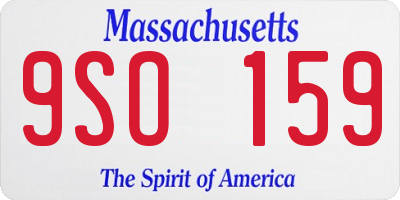 MA license plate 9SO159