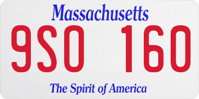 MA license plate 9SO160