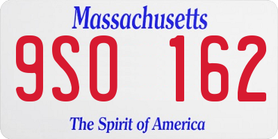 MA license plate 9SO162