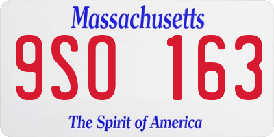 MA license plate 9SO163