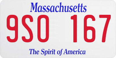MA license plate 9SO167