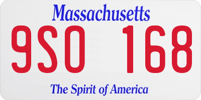 MA license plate 9SO168