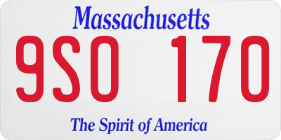 MA license plate 9SO170