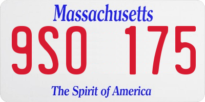 MA license plate 9SO175