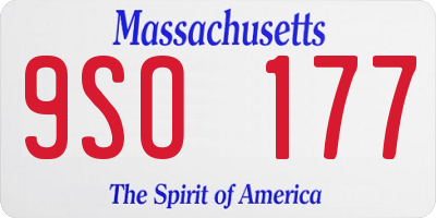 MA license plate 9SO177