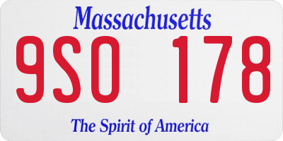 MA license plate 9SO178