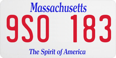 MA license plate 9SO183
