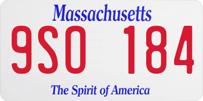MA license plate 9SO184