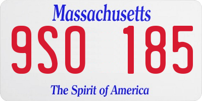 MA license plate 9SO185