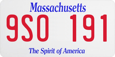 MA license plate 9SO191