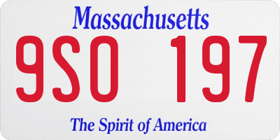 MA license plate 9SO197