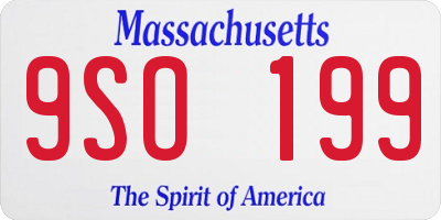 MA license plate 9SO199