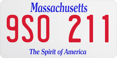 MA license plate 9SO211