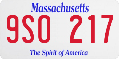 MA license plate 9SO217