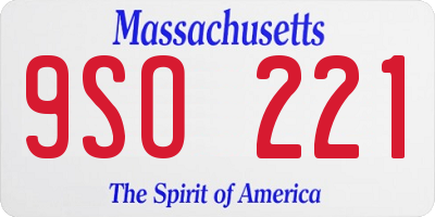 MA license plate 9SO221