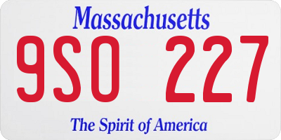 MA license plate 9SO227