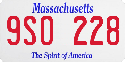 MA license plate 9SO228