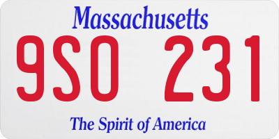 MA license plate 9SO231