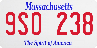 MA license plate 9SO238
