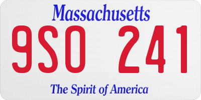 MA license plate 9SO241
