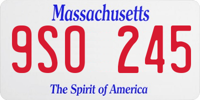 MA license plate 9SO245