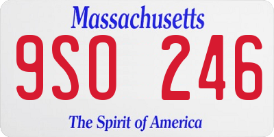 MA license plate 9SO246