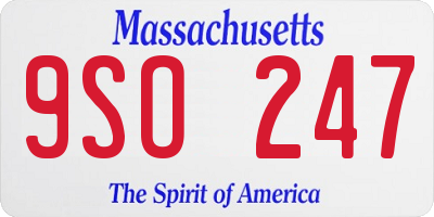MA license plate 9SO247
