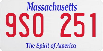 MA license plate 9SO251