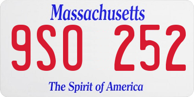 MA license plate 9SO252