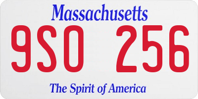 MA license plate 9SO256