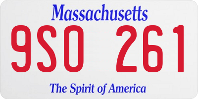 MA license plate 9SO261