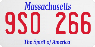 MA license plate 9SO266