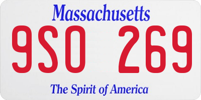 MA license plate 9SO269