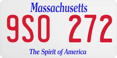 MA license plate 9SO272