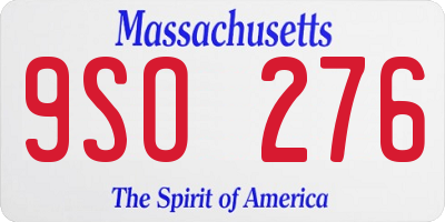 MA license plate 9SO276