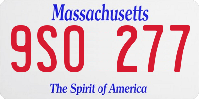MA license plate 9SO277