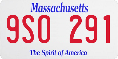 MA license plate 9SO291