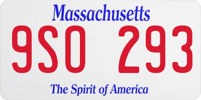 MA license plate 9SO293