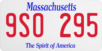 MA license plate 9SO295
