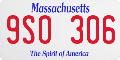 MA license plate 9SO306