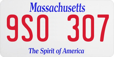 MA license plate 9SO307