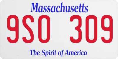 MA license plate 9SO309