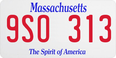 MA license plate 9SO313