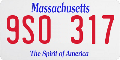 MA license plate 9SO317