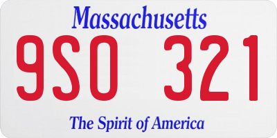 MA license plate 9SO321