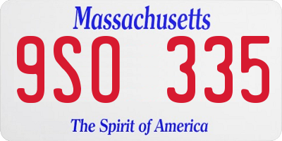 MA license plate 9SO335