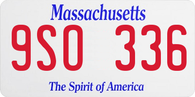 MA license plate 9SO336