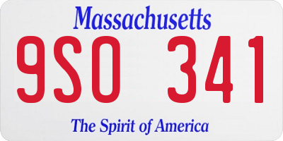 MA license plate 9SO341